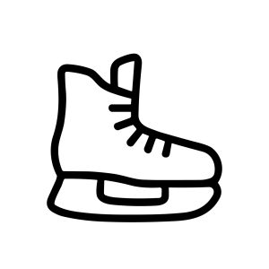 Simple Outline Ice Skate Sport Equipment Winter Activity Icon