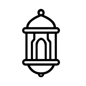 Simple Outline Ramadan Lantern Hanging Decoration Icon Design Illustration