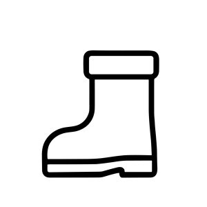 Simple Outline Rubber Boot Icon Footwear Protection Weather Safety Equipment