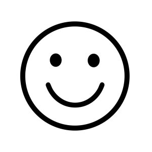 Simple Outline Smiling Face Emoticon Expression Graphic Design Illustration