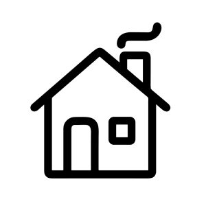 Simple Outline Home with Chimney Icon Drawing Design Illustration