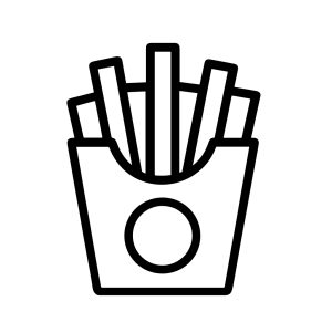Outline Simple French Fries in a Box Fast Food Icon