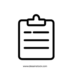 Minimalist Line Clipboard Paper Sheet Document Report Form Icon