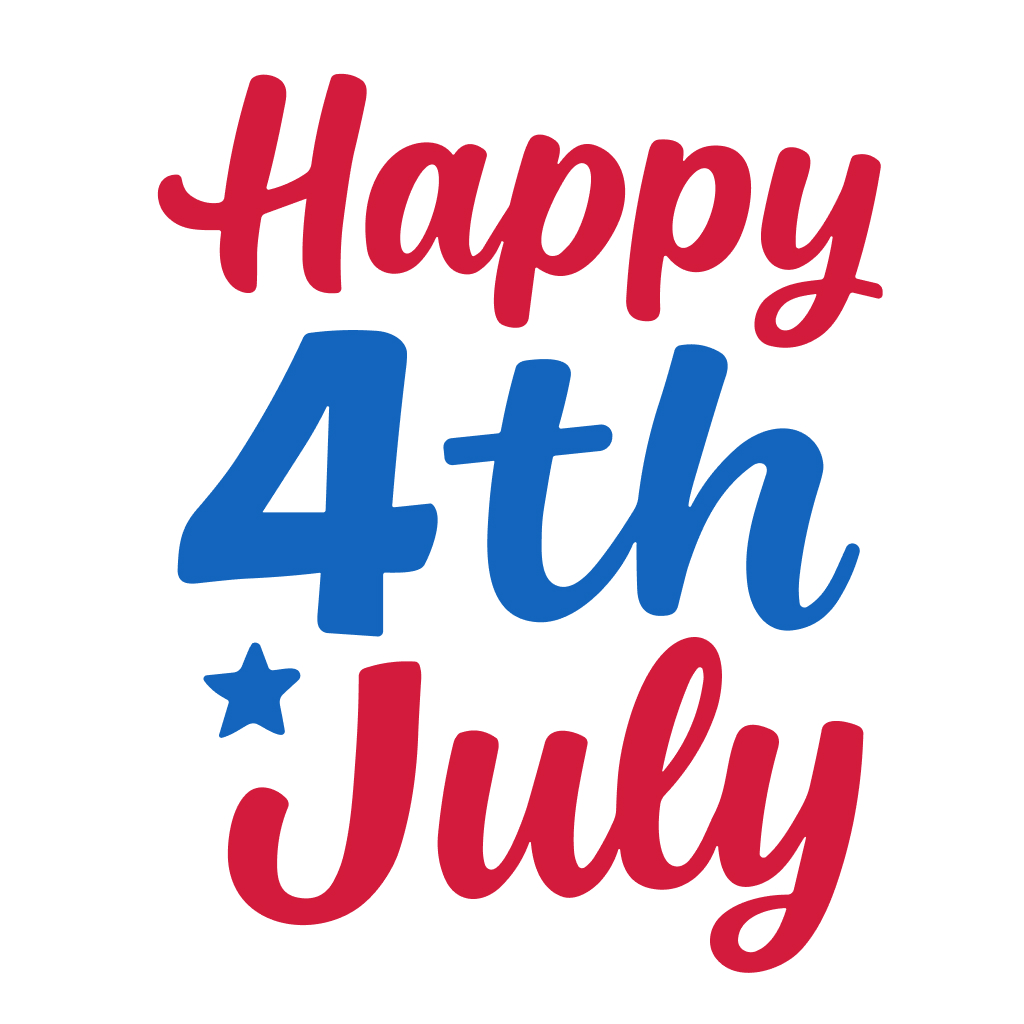 Modern Script Happy 4th July Independence Day Celebration Typography Graphic