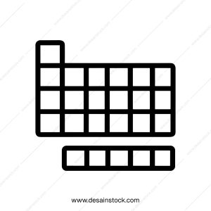 Simple Outline Periodic Table Chart Representation Isolated on White Background