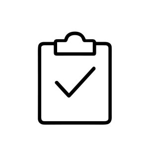 Simple Line Clipboard with Checkmark Symbol for Task Management Icon