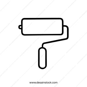 Minimalist Outline Paint Roller Tool Icon for Interior Decoration and Renovation
