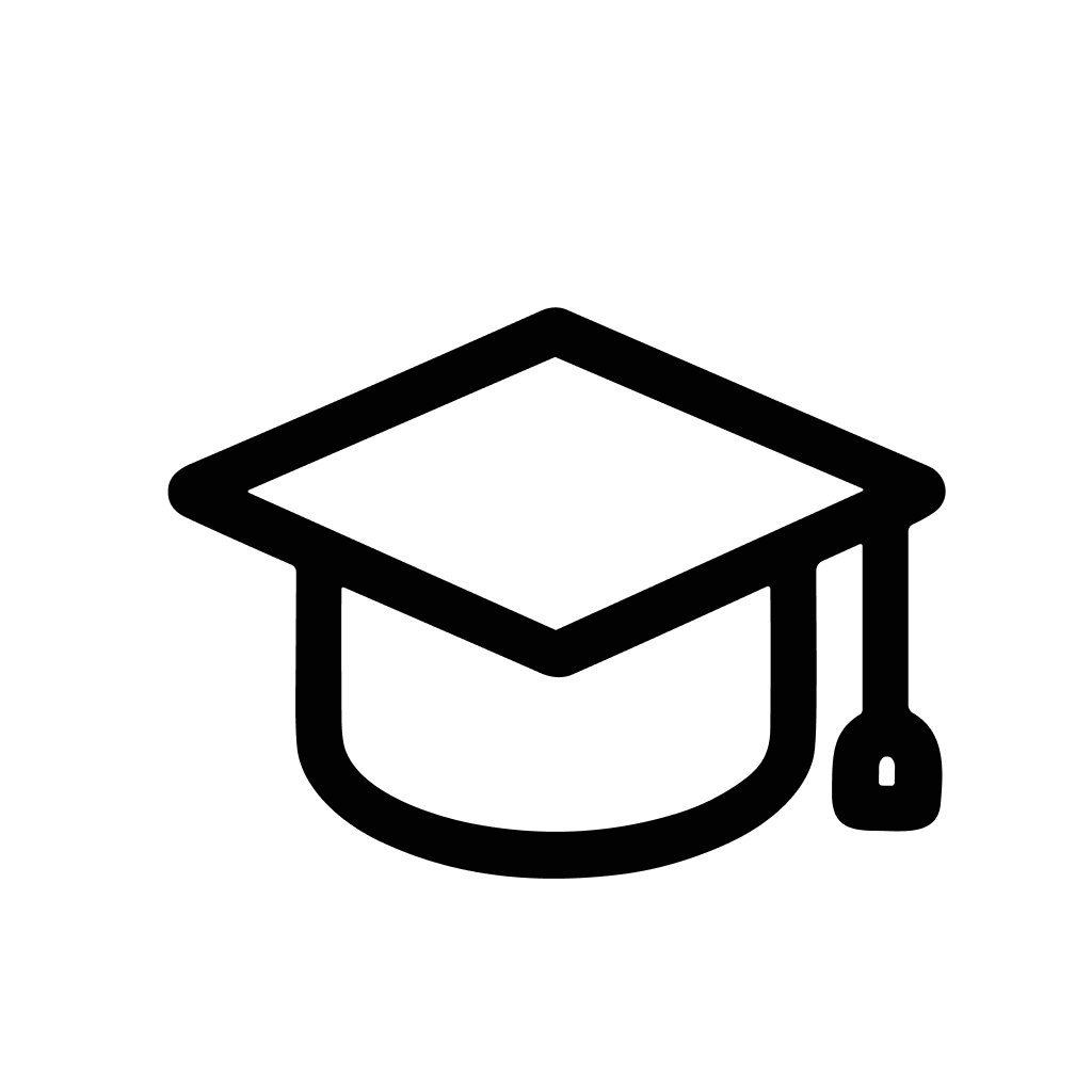 Simple Outline Graduation Cap Symbol Academic University Icon Education