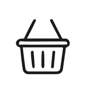 Minimalist Outline Shopping Basket Icon for Online Commerce Element