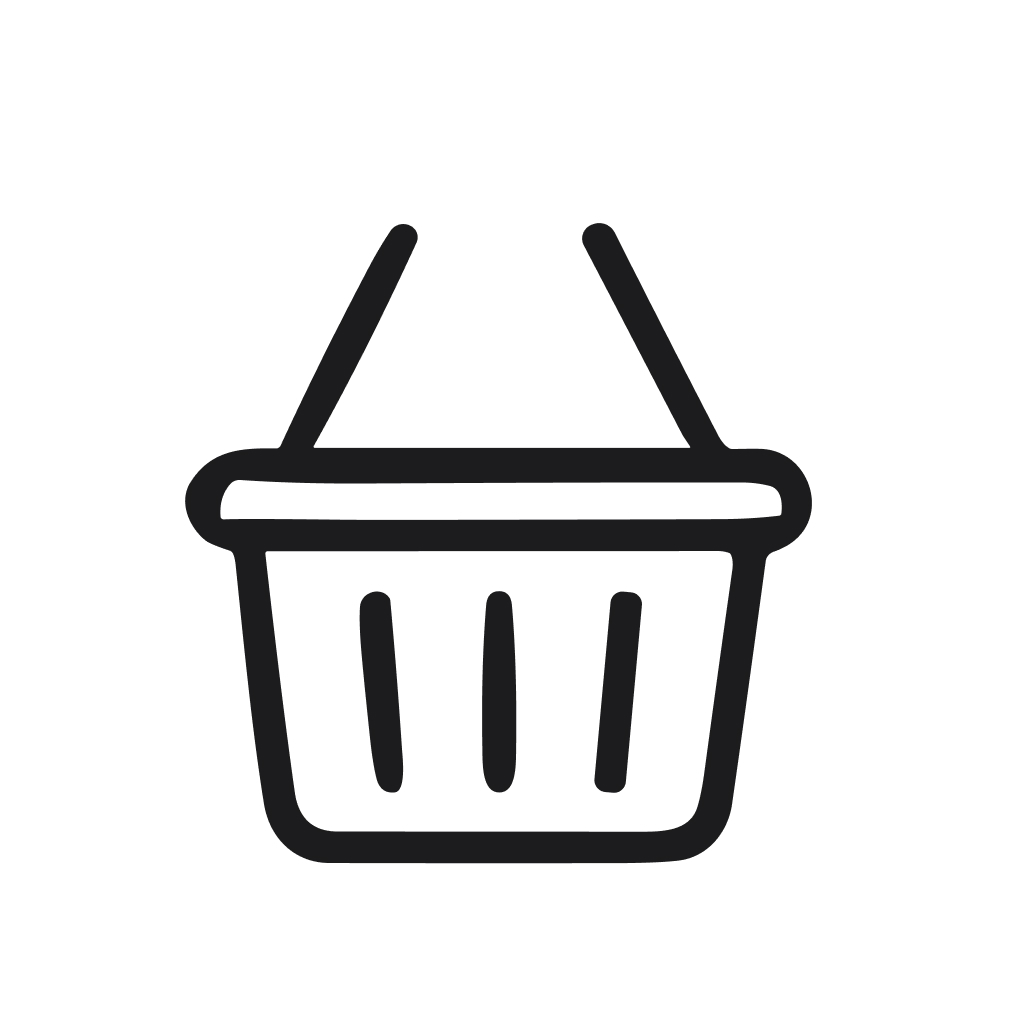 Minimalist Outline Shopping Basket Icon for Online Commerce Element