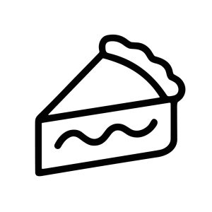 Minimalist Outline Piece of Cake Slice Dessert Delicious Food Icon