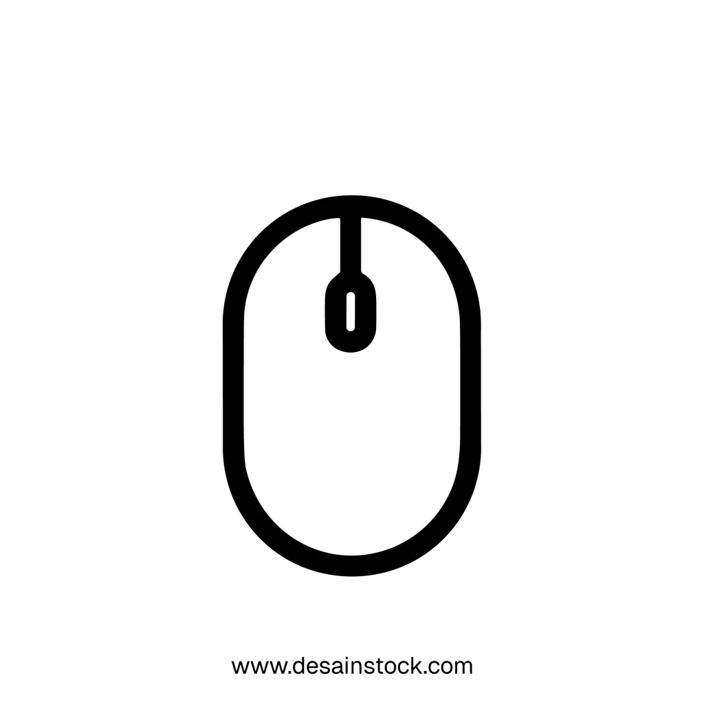Simple Outline Computer Mouse Hardware Peripheral Device Line Art Icon