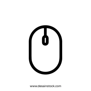 Simple Outline Computer Mouse Hardware Peripheral Device Line Art Icon