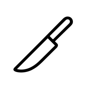 Minimalist Line Drawing Kitchen Knife Sharp Blade Tool Utensil Icon