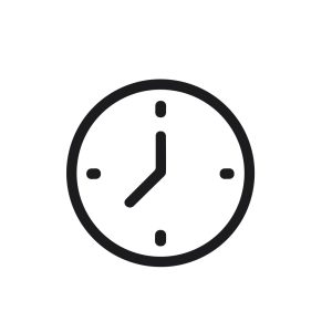 Simple Outline Clock Face Time Hour Watch Minimalist Icon Design