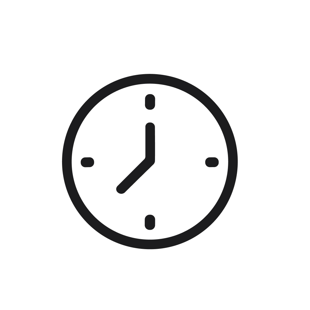 Simple Outline Clock Face Time Hour Watch Minimalist Icon Design