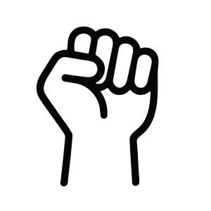 Simple Line Style Raised Fist Protest Symbol Graphic Element Icon