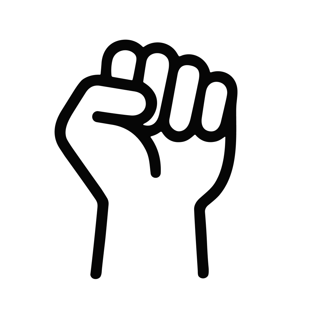 Simple Line Style Raised Fist Protest Symbol Graphic Element Icon