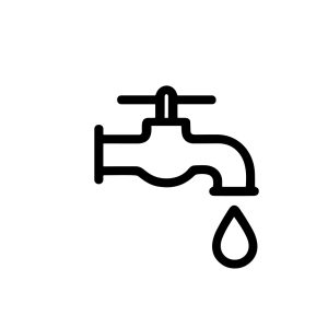 Simple Outline Faucet Water Drop Plumbing System Line Icon Symbol