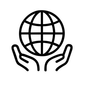 Line Art Hand Holding Globe Earth World Icon Design Element