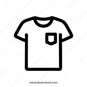 Minimalist Outline Shirt with Pocket Fashion Style Simple Isolated Icon