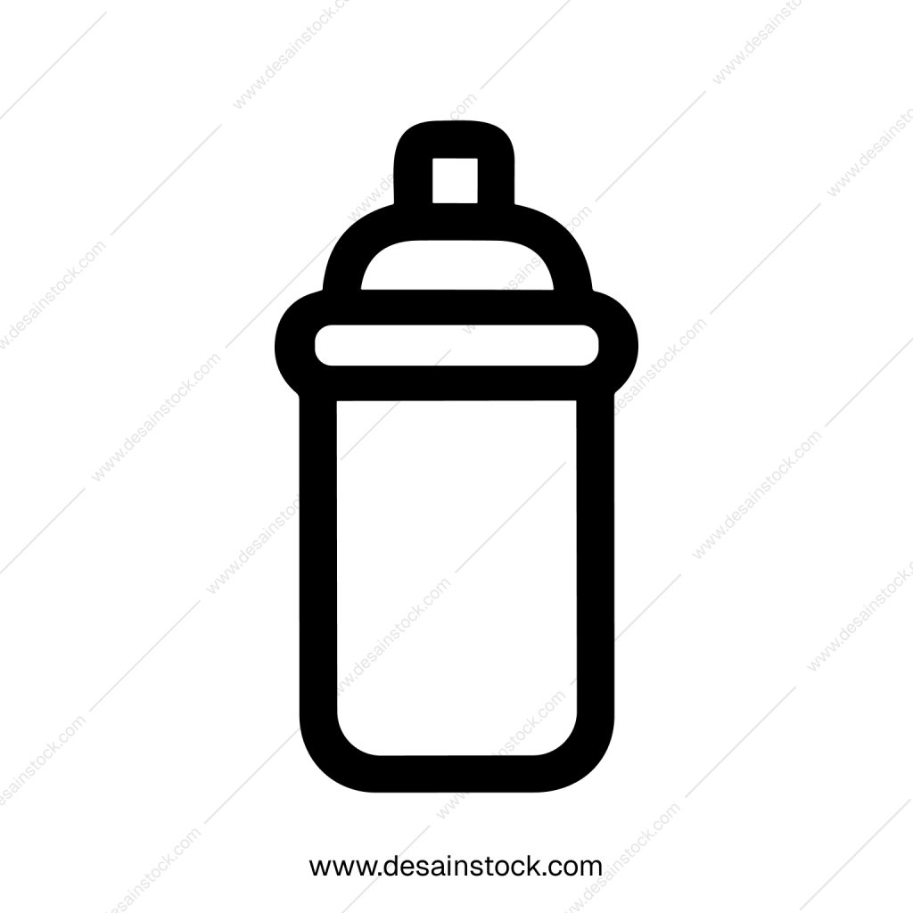 Bold Line Art Baby Bottle Silhouette Nourishment Feeding Container Icon