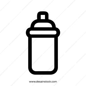 Bold Line Art Baby Bottle Silhouette Nourishment Feeding Container Icon