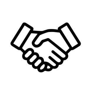 Minimalist Outline Handshake Agreement Deal Partnership Collaboration Business Line Icon