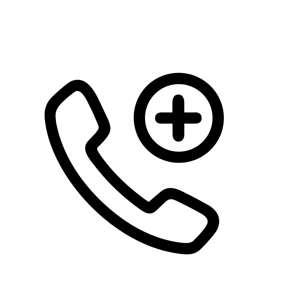 Simple Line Art Call Add Contact Icon Symbol Communication