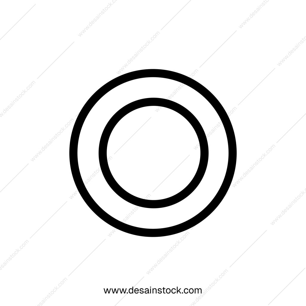 Simple Outline Geometric Circle Shape Concentric Ring Sign Element