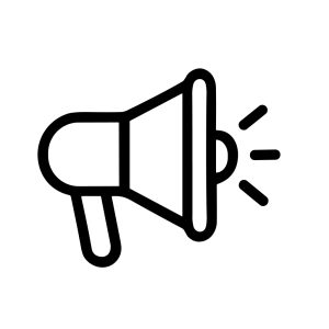 Minimalist Outline Loudspeaker Annoucement Element Symbol Icon Isolated On White