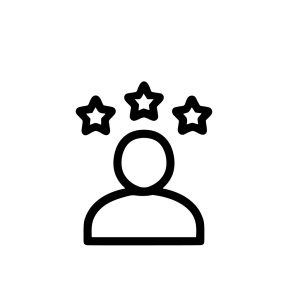 Simple Line Drawing Talent Head With Star Icon Achievement Concept