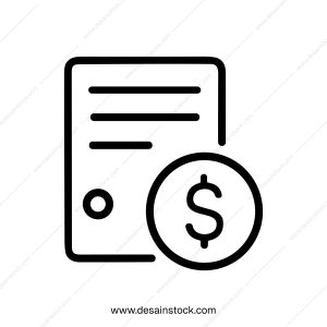 Simple Outline Dollar Bill Coin Payment Finance Icon Design
