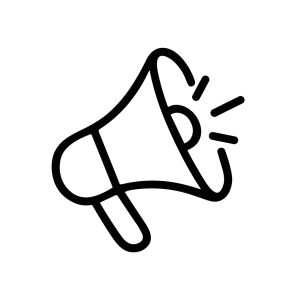 Simple Outline Loudspeaker Bullhorn Announcement Icon Symbol Communication Graphics