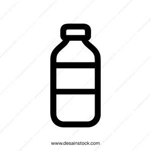 Minimalist Outline Simple Plastic Bottle Container Icon Design Illustration