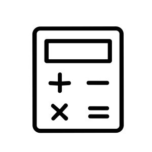 Simple Outline Calculator Application Interface Symbol for Financial Calculation