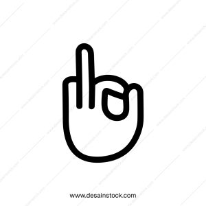 Simple Outline Hand Gesture OK Sign Agreement Communication Icon
