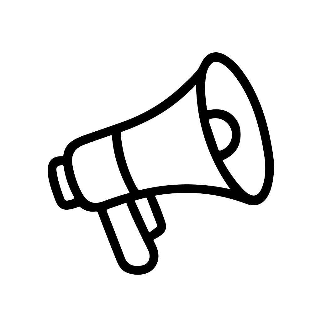 Simple Line Megaphone Announcement Tool Communication Marketing Broadcast Outline Icon