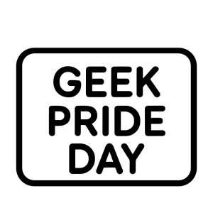 Simple Line Art Geek Pride Day Celebration Message Icon Symbol