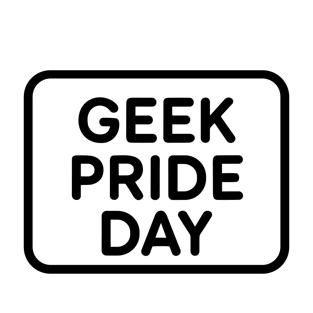 Simple Line Art Geek Pride Day Celebration Message Icon Symbol