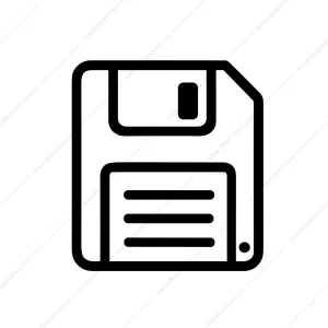 Minimalist Outline Floppy Disk Data Storage Device Technology Icon