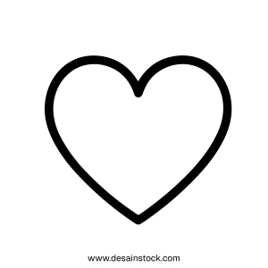Simple Outline Handdrawn Heart Symbol Shape Icon Graphic Element