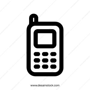 Simple Outline Old Mobile Phone Telecommunication Tool Device Technology Icon
