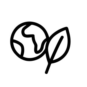 Simple Outline Earth with Leaf Icon Design for Environment Concept