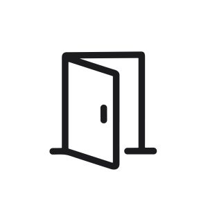 Minimalist Outline Open Doorway Portal Entrance Access Icon Symbol