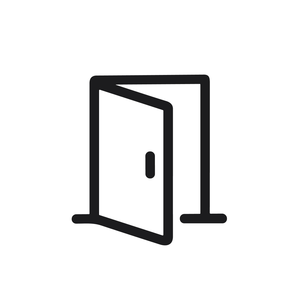 Minimalist Outline Open Doorway Portal Entrance Access Icon Symbol