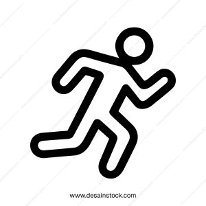Outline Simple Running Person Icon Shape Line Art Pictogram Symbol
