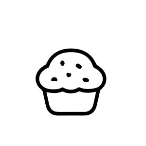 Minimalist Outline Drawing Muffin Sweet Food Pastry Bakery Icon