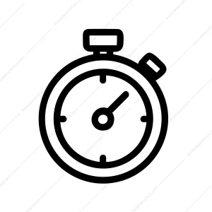 Simple Outline Stopwatch Time Measurement Device Icon for Presentation
