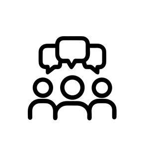 Minimalist Outline Group Chat Bubble People Conference Icon Symbol